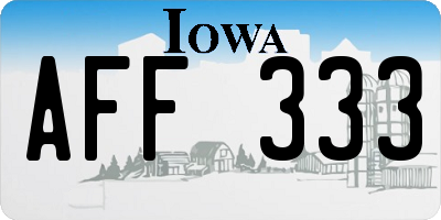 IA license plate AFF333