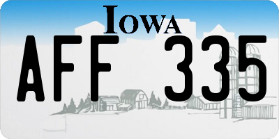 IA license plate AFF335