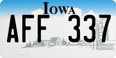 IA license plate AFF337