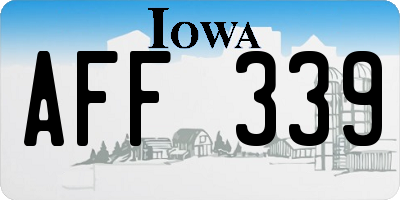 IA license plate AFF339