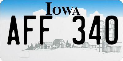 IA license plate AFF340
