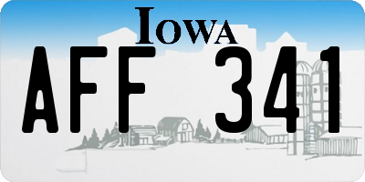 IA license plate AFF341