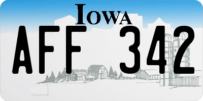 IA license plate AFF342