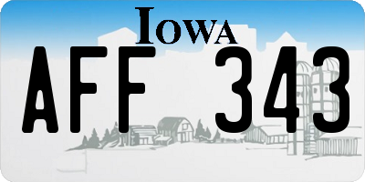 IA license plate AFF343