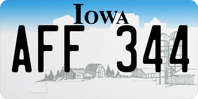 IA license plate AFF344