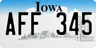 IA license plate AFF345