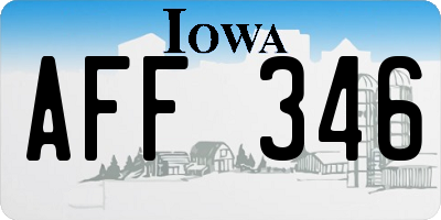 IA license plate AFF346
