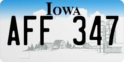IA license plate AFF347