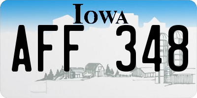 IA license plate AFF348