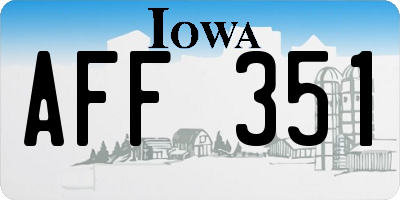 IA license plate AFF351