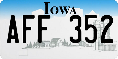 IA license plate AFF352