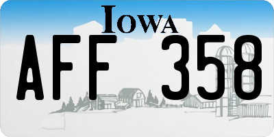 IA license plate AFF358