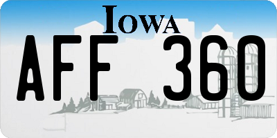 IA license plate AFF360