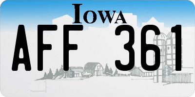 IA license plate AFF361