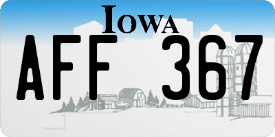 IA license plate AFF367