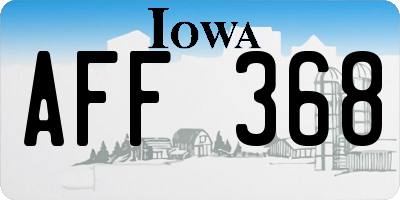 IA license plate AFF368