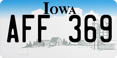 IA license plate AFF369