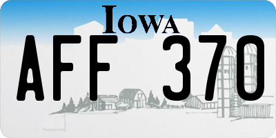 IA license plate AFF370