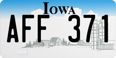 IA license plate AFF371