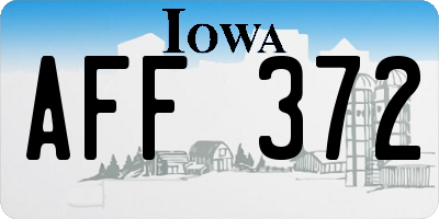 IA license plate AFF372