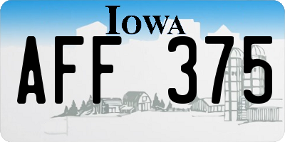 IA license plate AFF375