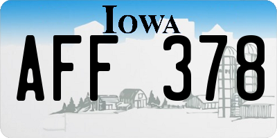 IA license plate AFF378