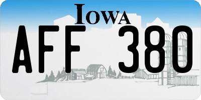 IA license plate AFF380