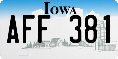IA license plate AFF381