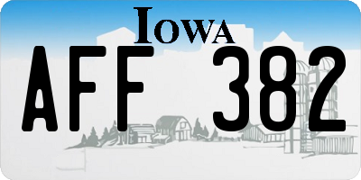 IA license plate AFF382