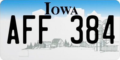 IA license plate AFF384