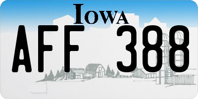 IA license plate AFF388