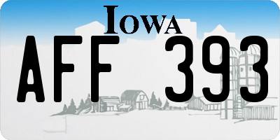 IA license plate AFF393