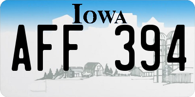 IA license plate AFF394
