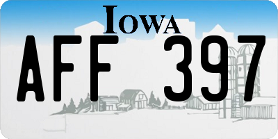 IA license plate AFF397