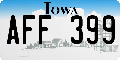 IA license plate AFF399