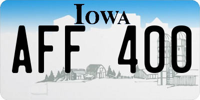 IA license plate AFF400