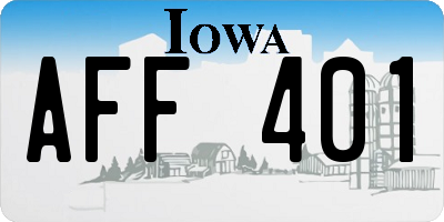 IA license plate AFF401