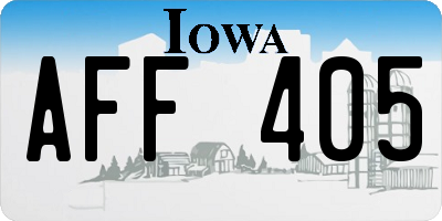 IA license plate AFF405