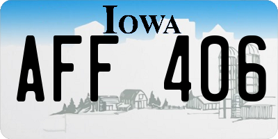 IA license plate AFF406