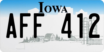 IA license plate AFF412