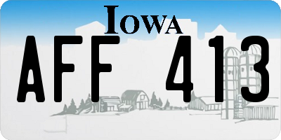 IA license plate AFF413