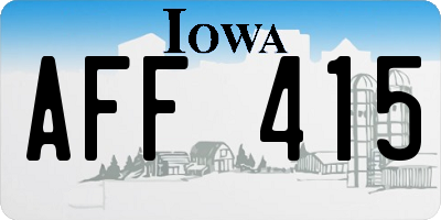 IA license plate AFF415