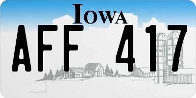IA license plate AFF417