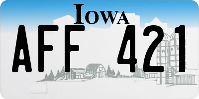 IA license plate AFF421