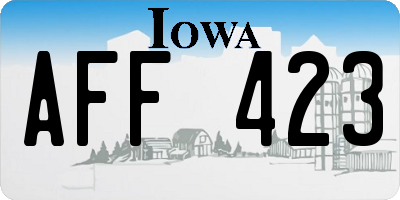 IA license plate AFF423