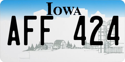 IA license plate AFF424