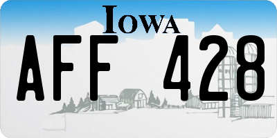 IA license plate AFF428