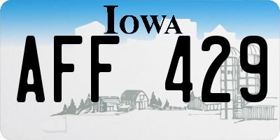 IA license plate AFF429