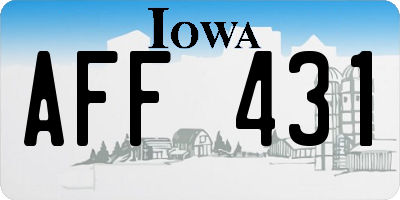 IA license plate AFF431