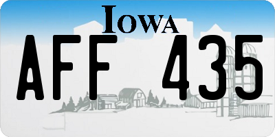 IA license plate AFF435